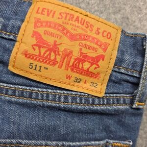 Levis 511 Slim Fit Blue Denim Jeans Mens 32x32 Medium Wash 04511-1163